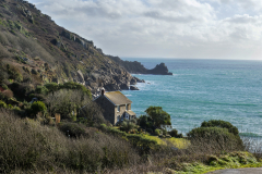 A stone house is seen on Lamorna Cove, Cornwall. Lamorna Cove is the town where the British Actor Robert Newton grewup. His father Algernon Newton was a British landscape painter. (Photograph by Kim Newton)