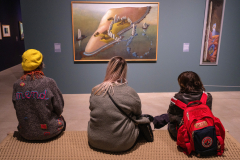 Visitors to the Tate Gallery St. Ives view La Calthédrale Engloutie by Ithel Colquhoun. The painting was inspired by the islet of Er Lannic in Brittany. (Photograph by Kim Newton)