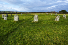 The Merry Maidens stone circle near Lamorna Cove, Cornwall, England. Also known as Dawn's Men is a late neolithic stone circle. (Photograph by Kim Newton)