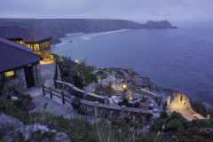 Visitors whatch a play at the open air Minack theatre, Porthcurno, Cornwall, England. (Photograph by Kim Newton)