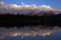 Storm Clouds over the San Juan Mountains reflect in Molas Lake, Colorado.