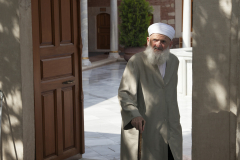 A muslim man leaves a Mosque in Istanbul, Turkey.