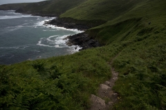 The National South West Coastal Path avobe Zennor, Cornwall, England.