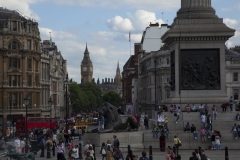 A view of Big Ben from Trafalgar Square, London, United Kingdom.